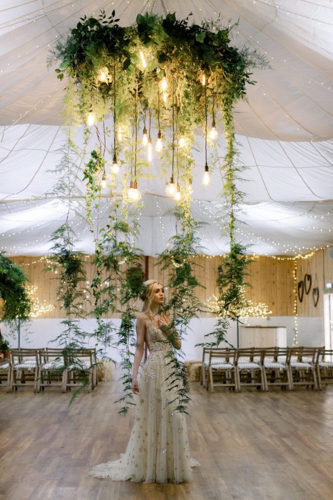 Hanging floral installation top wedding styling trend 2022/23