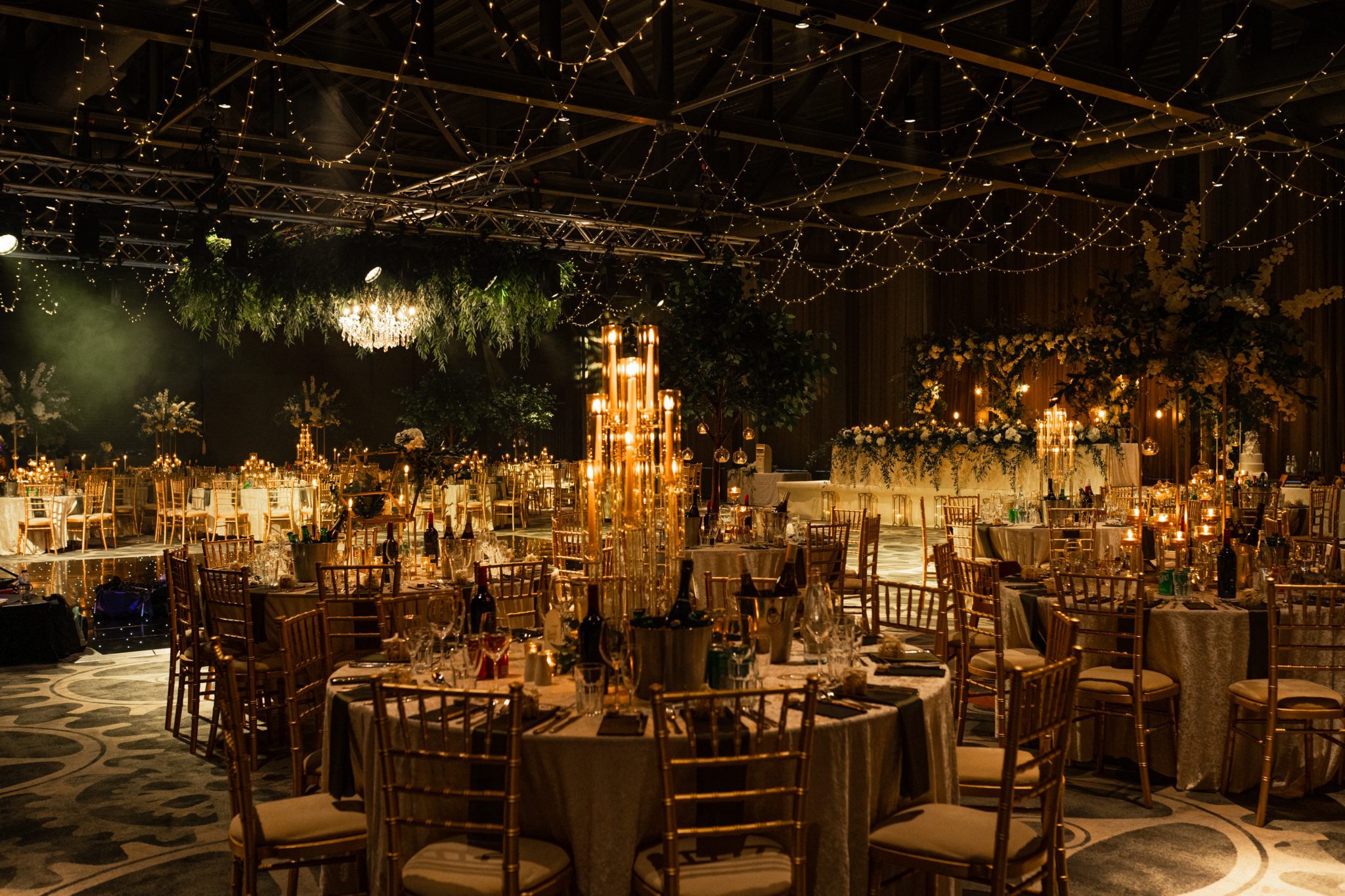 Luxurious wedding decor at Titanic Hotel Liverpool