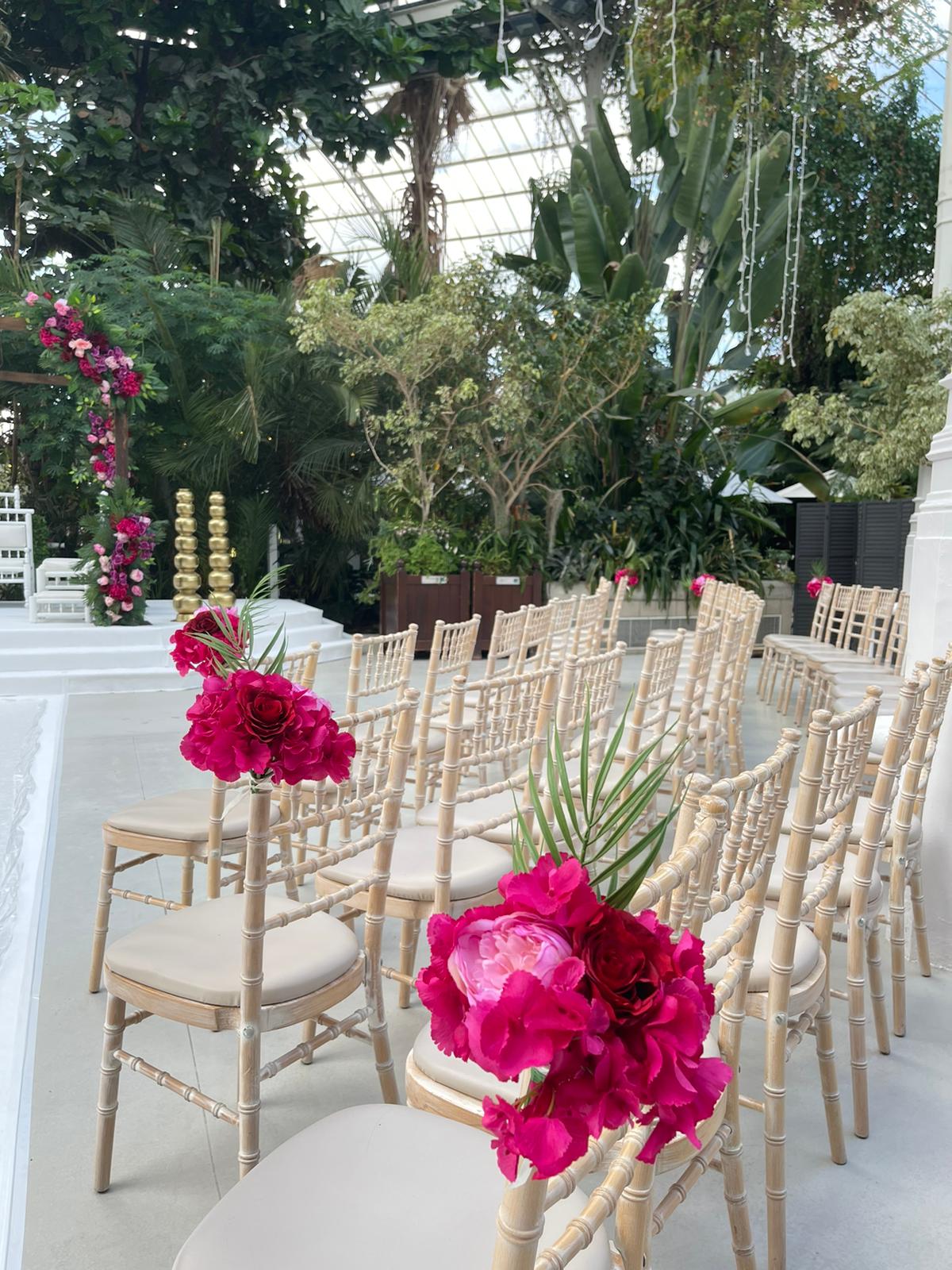 Chair end florals wedding and events decor inspiration
