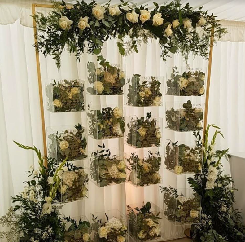 Table Plan Backdrop with Florals
